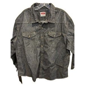 Wrangler Men's 100% Cotton Long Sleeve Heavy Button Down‎ 2XL Jean Shacket